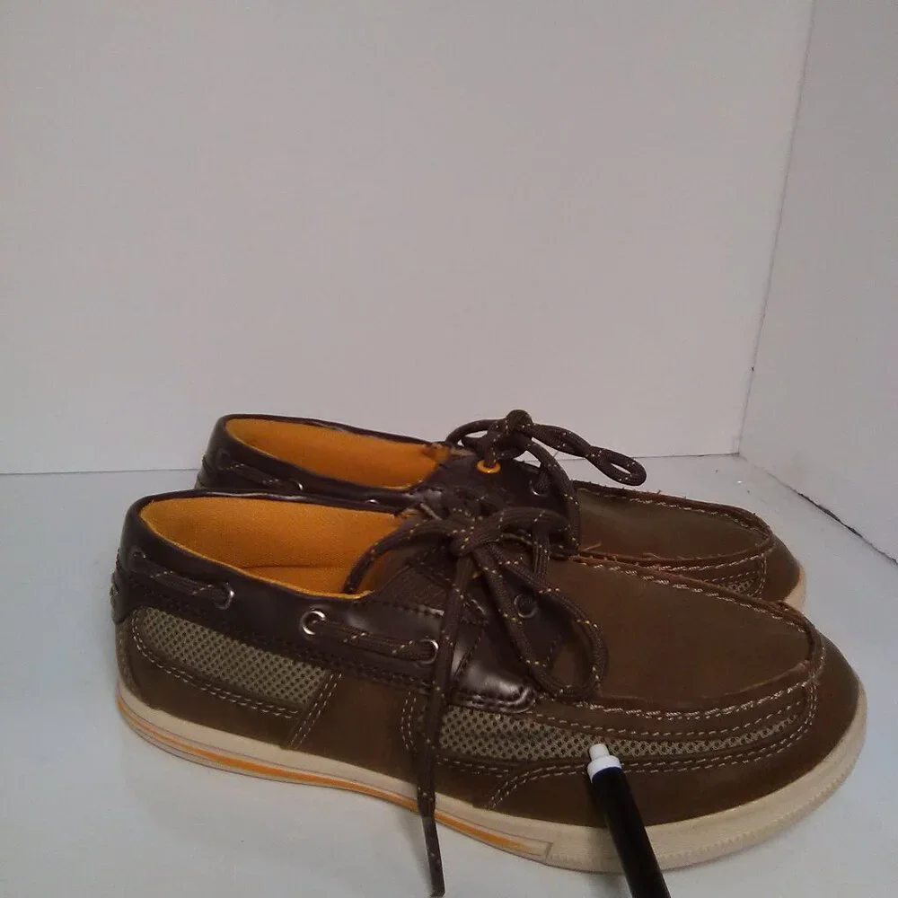 American Eagle Boys Loafers Tie Lace Color Brown Casual Dress Shoe Size …